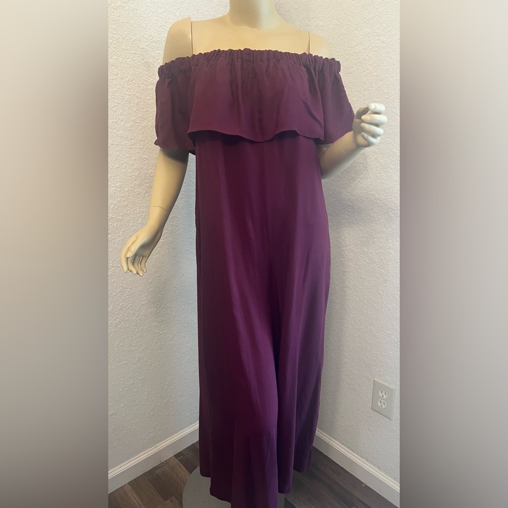 NWT Umgee Off The Shoulder Jumpsuit Romper, Sz M, MSRP $59, Burgundy